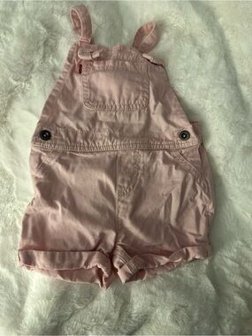 Pink Baby Girl Short Overalls Romper